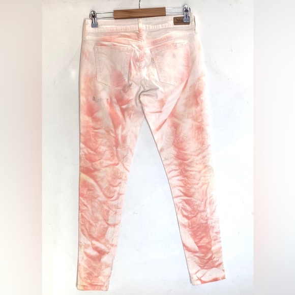 (B15) Levis Womens Jeans 535 Skinny Fit Denim coral & white Leggings, Sz 30, NWT - Picture 7 of 12